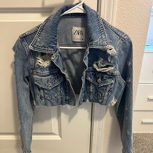Zara distressed jean jacket